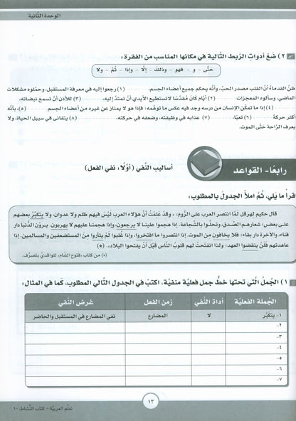 ICO Learn Arabic - Workbook - Level 10 Part 1 - تعلم العربية كتاب النشاط